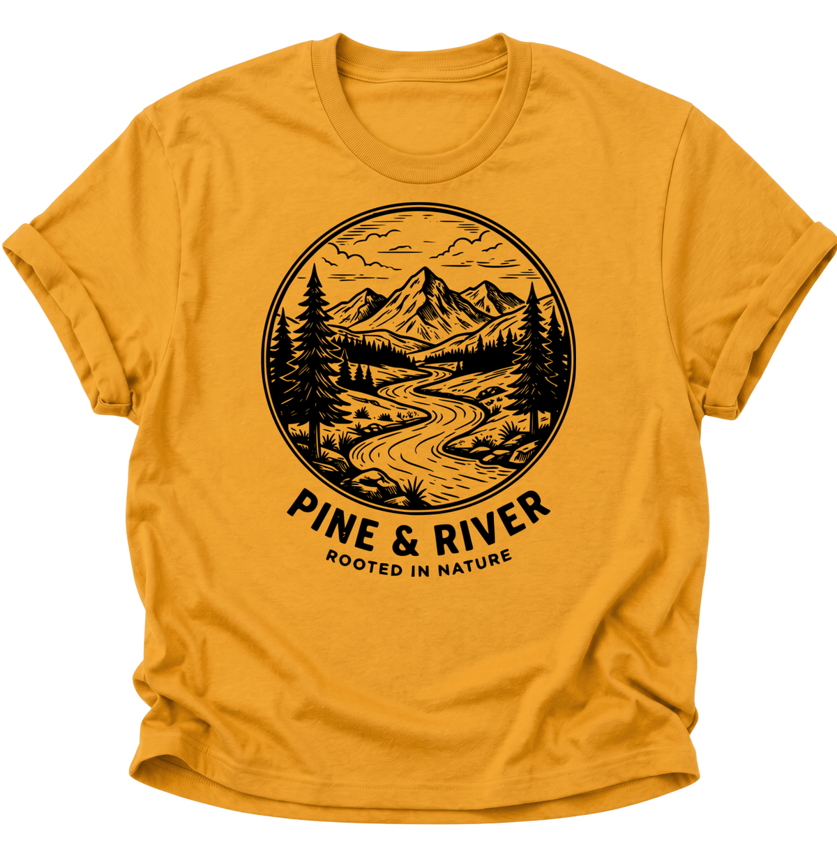 Pine & River Unisex T-Shirt Gelb - PINE & RIVER