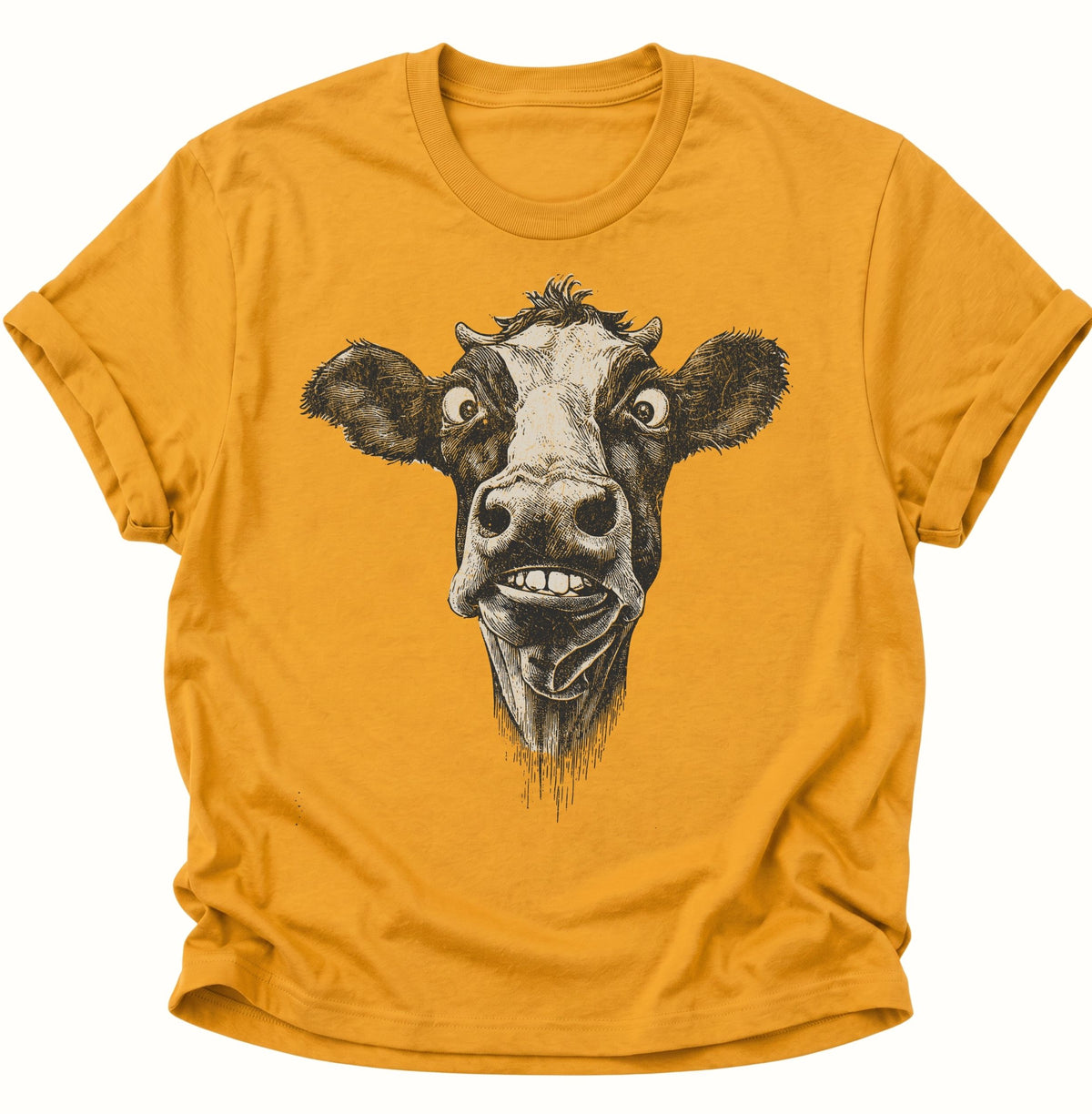Verrückte Kuh Unisex T-Shirt Gelb - PINE & RIVER