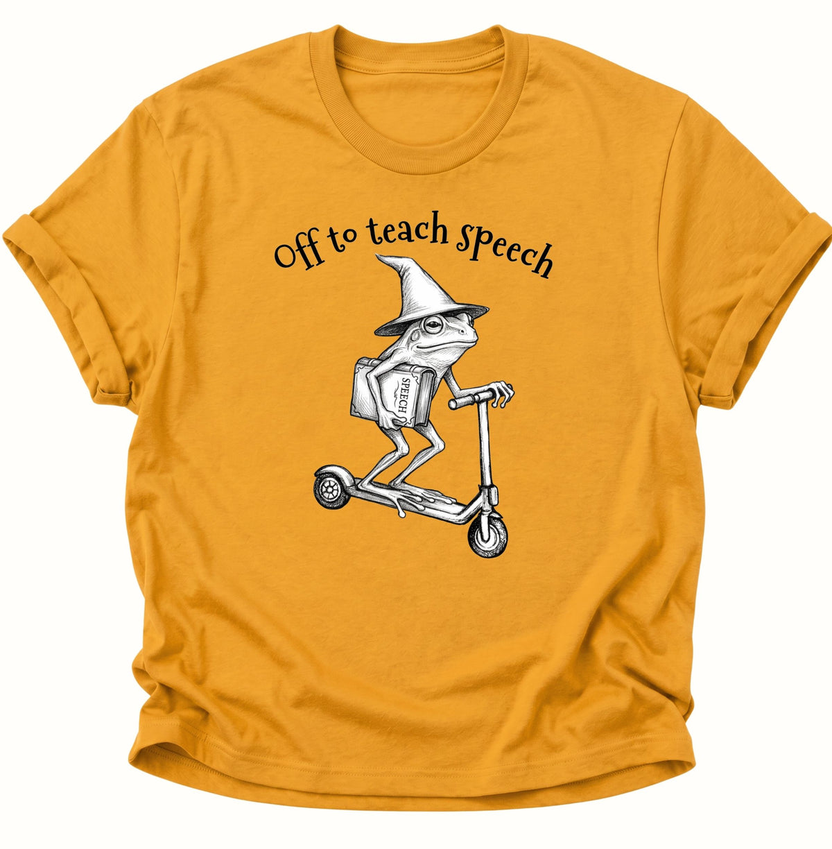 Retro-Frosch lehrt Sprache Unisex T-Shirt Gelb - PINE & RIVER