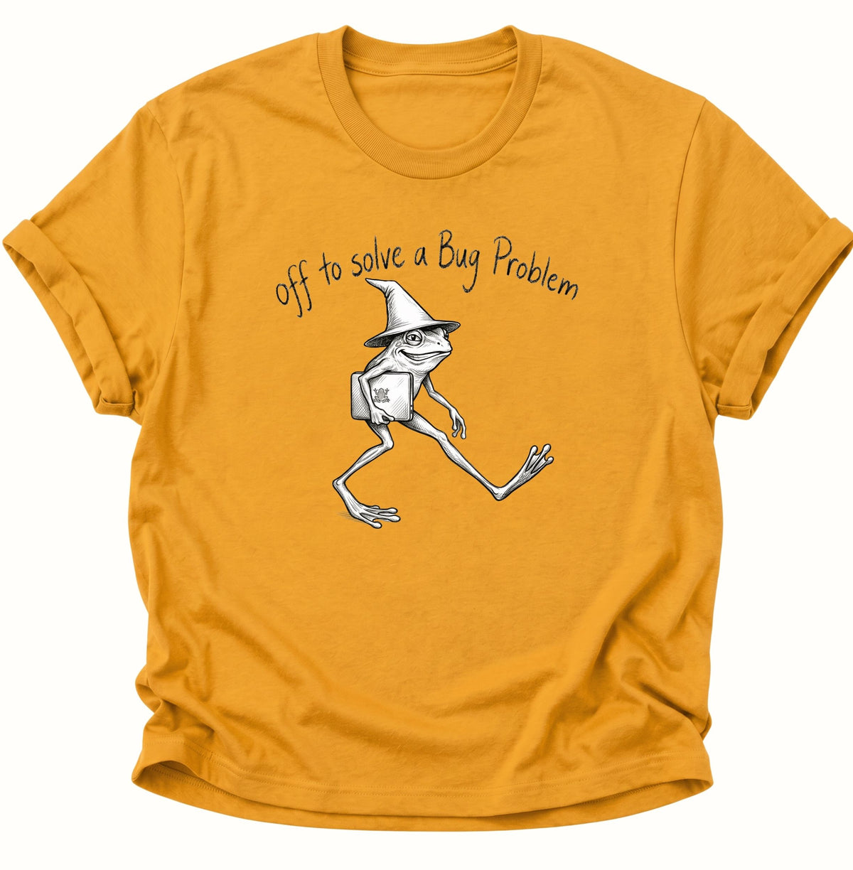 Off to solve a bug problem Unisex T-Shirt Gelb - PINE & RIVER
