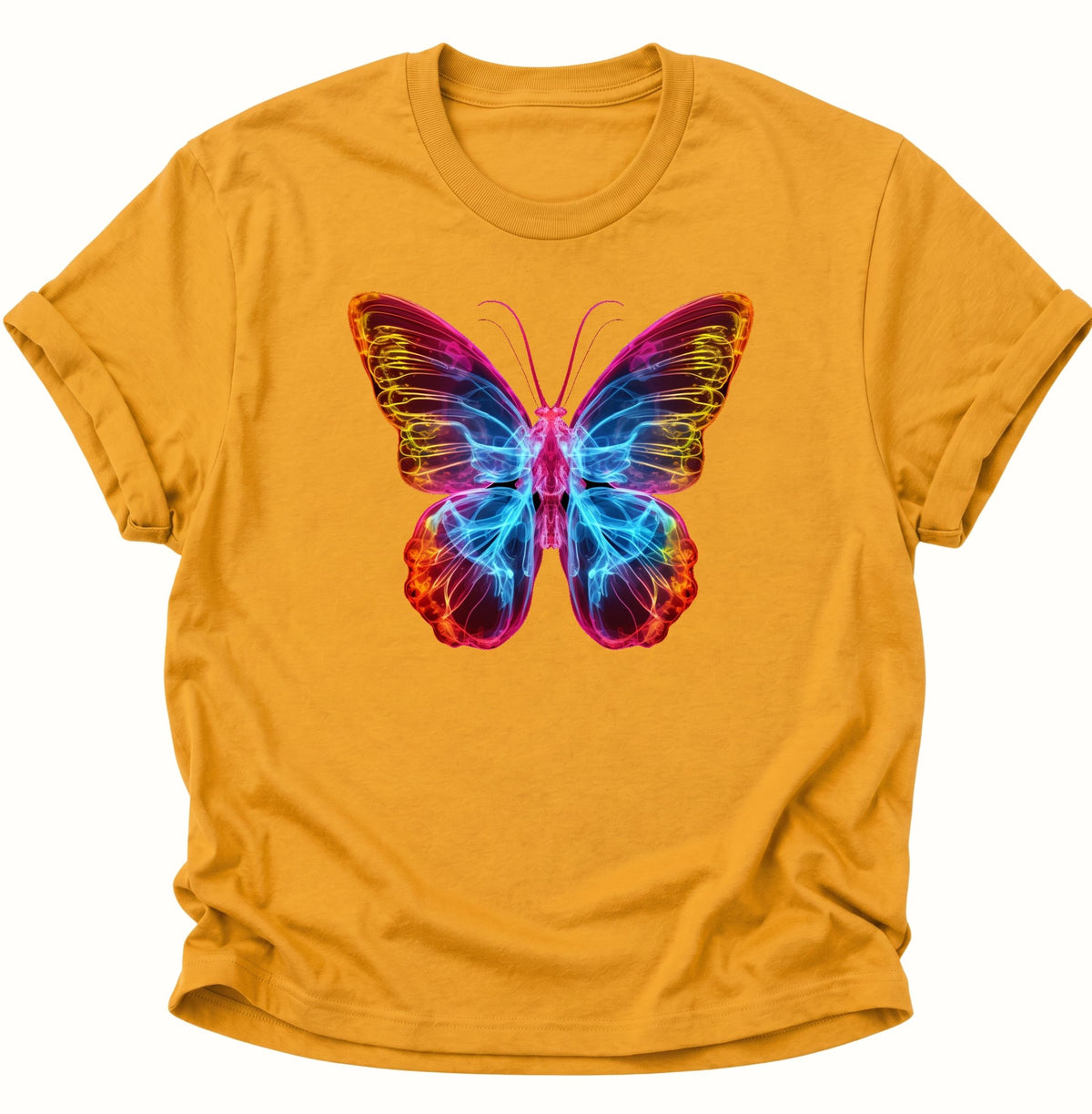 Schmetterling Neon Unisex T-Shirt Gelb - PINE & RIVER