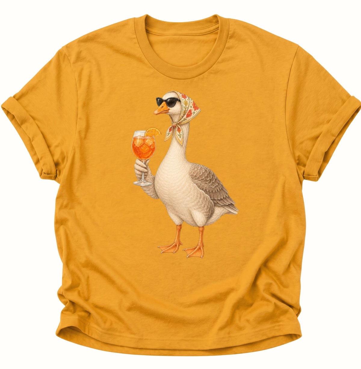 Cocktail-Gans mit Kopftuch Unisex T-Shirt Gelb - PINE & RIVER