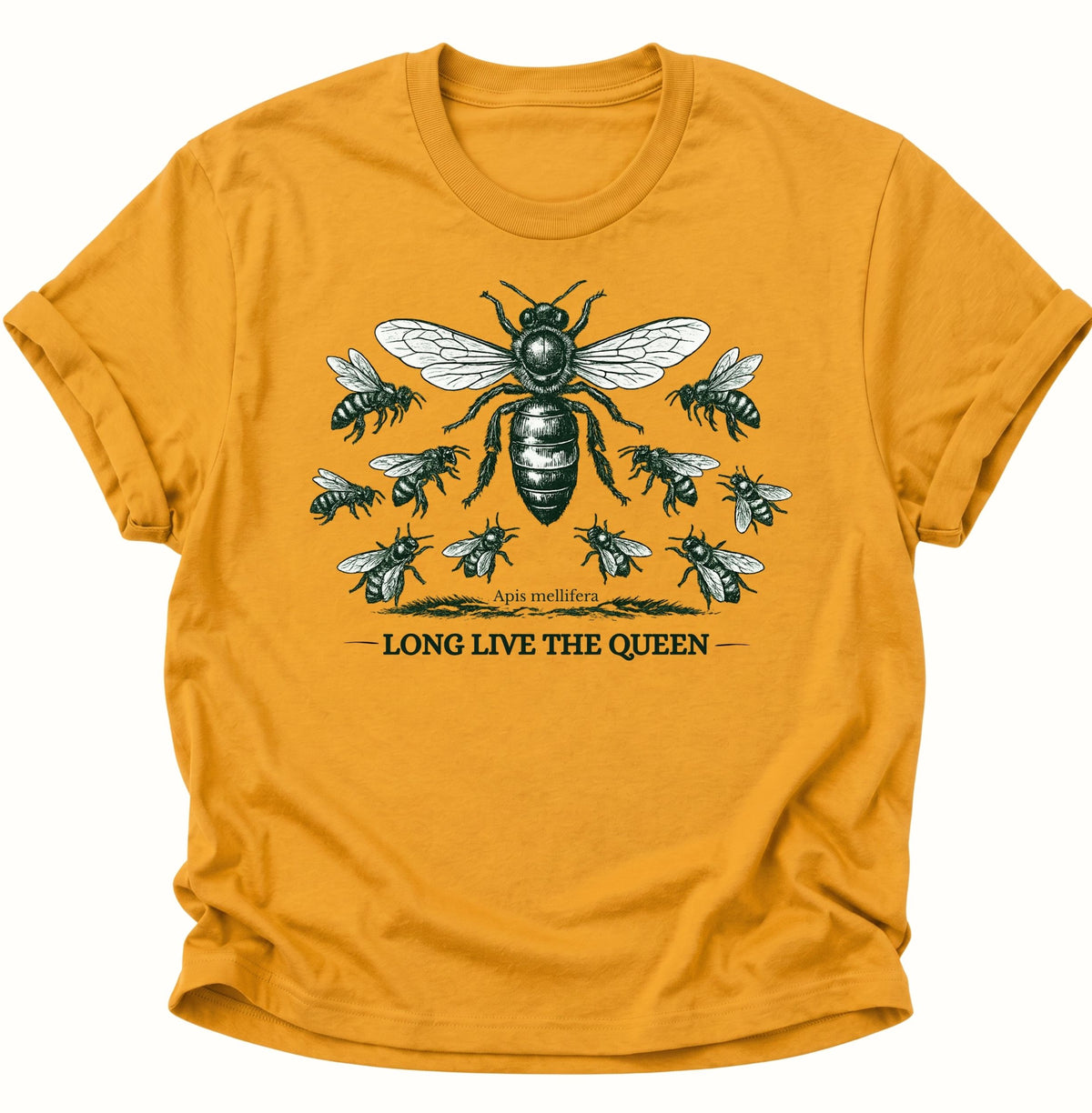 Bienenkönigin Long Live the Queen Unisex T-Shirt Gelb - PINE & RIVER