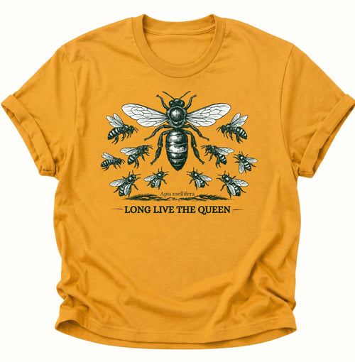 Bienenkönigin Long Live the Queen Unisex T-Shirt Gelb - PINE & RIVER