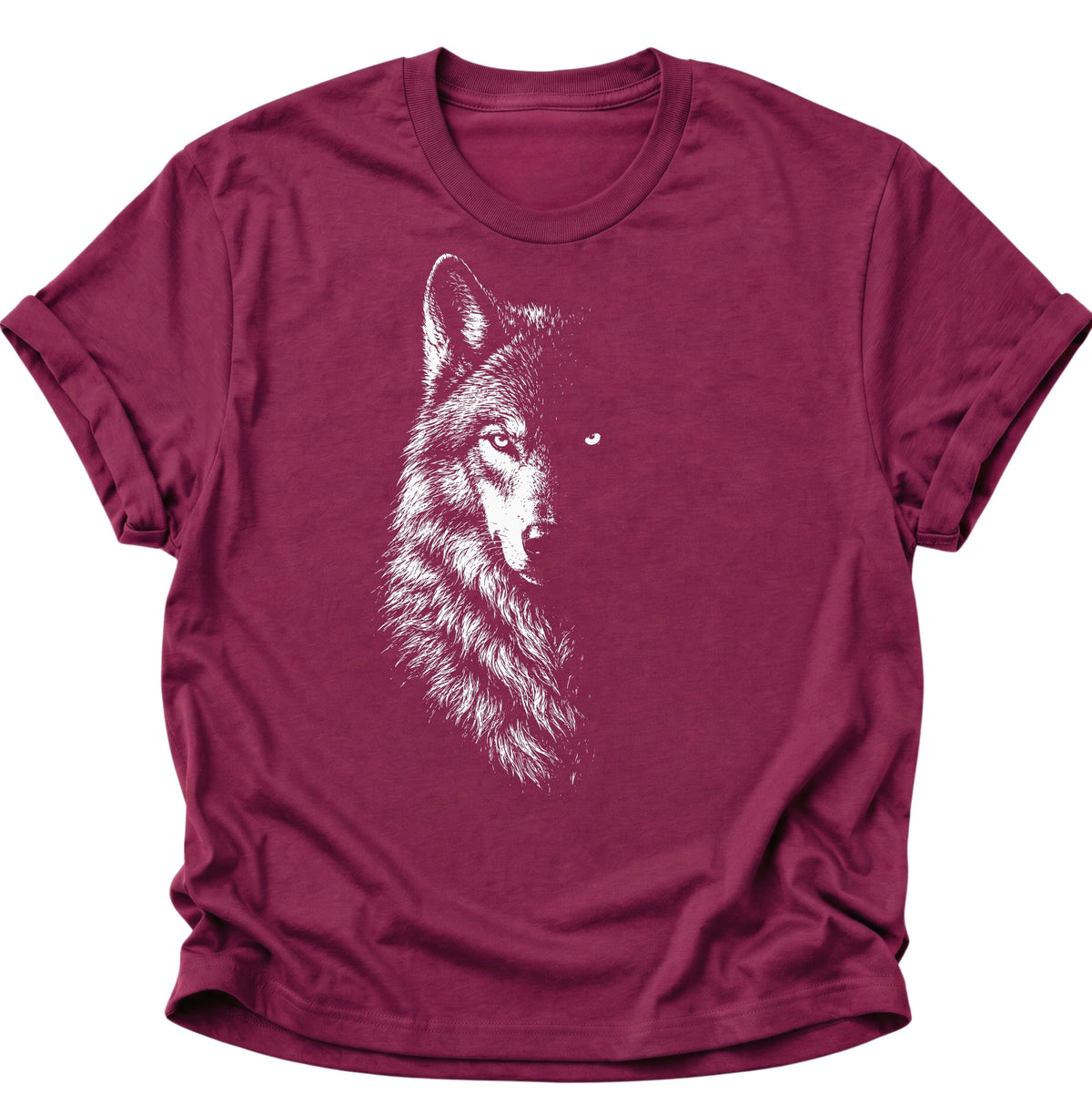Mystischer Wolf im Schatten Unisex T-Shirt Cardinal Red - PINE & RIVER