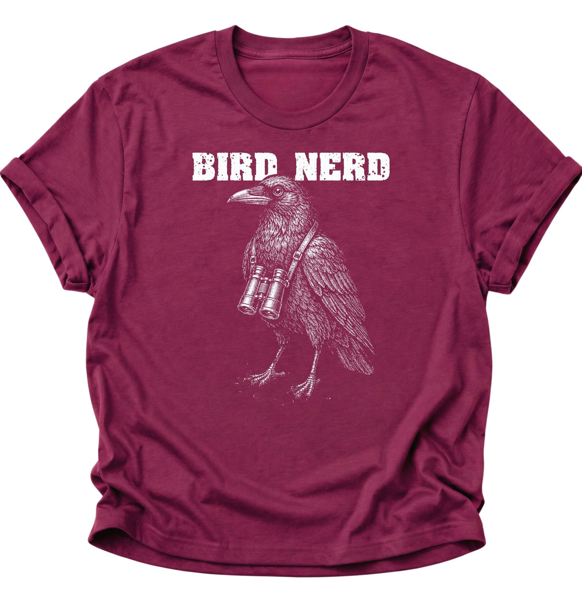 Bird Nerd Rabenvogel mit Fernglas Unisex T-Shirt Cardinal Red - PINE & RIVER