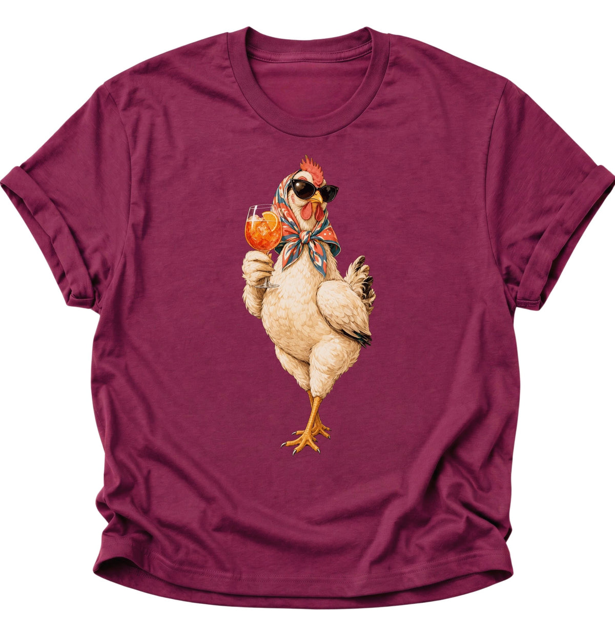 Cocktail-Henne mit Sonnenbrille Unisex T-Shirt Cardinal Red - PINE & RIVER