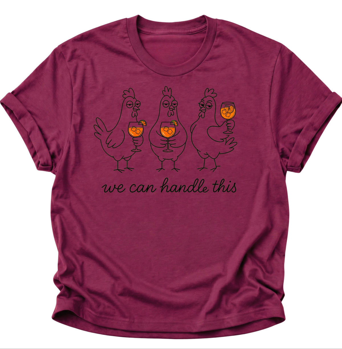 Drei Hühner mit Drinks Unisex T-Shirt Cardinal Red - PINE & RIVER
