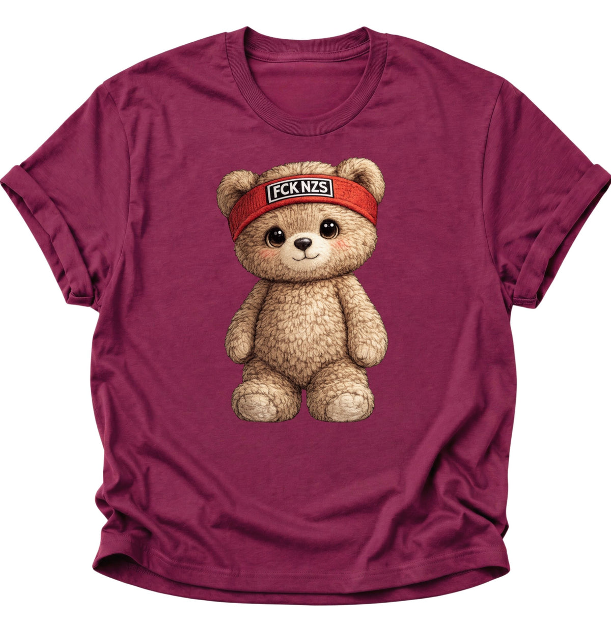 Süßer Teddybär gegen rechts Unisex T-Shirt Cardinal Red - PINE & RIVER