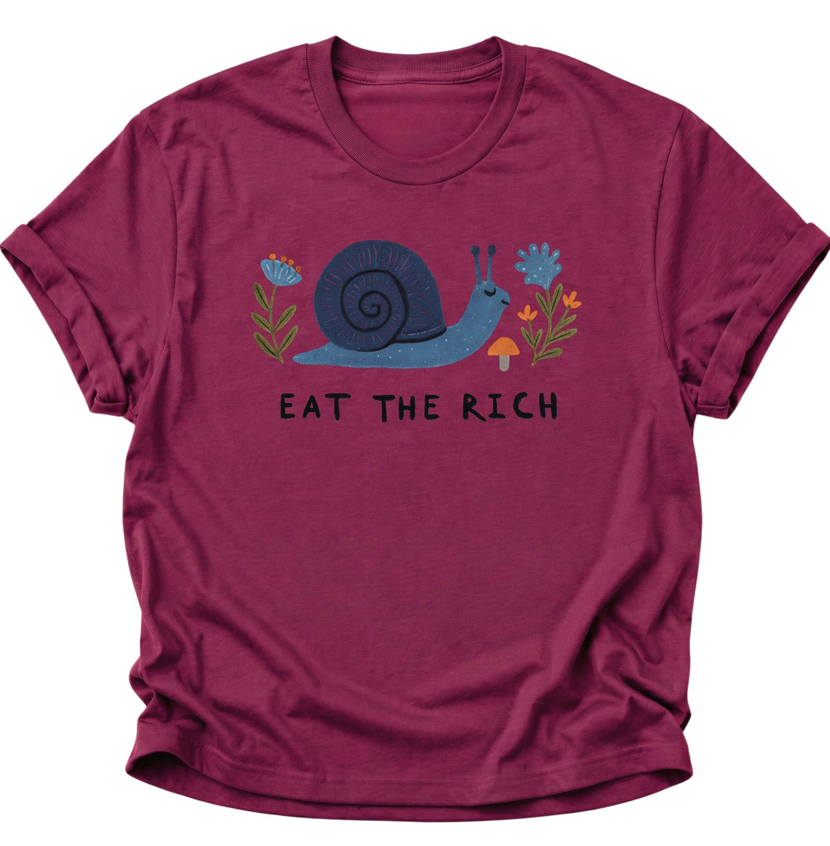 Blaue Schnecke Eat the Rich Unisex T-Shirt Cardinal Red - PINE & RIVER