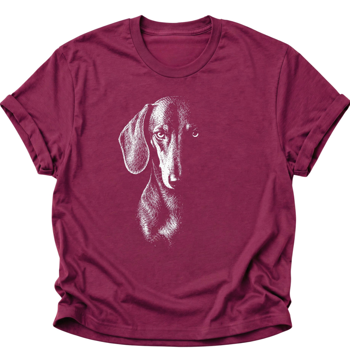 Mystischer Dackel im Schatten Unisex T-Shirt Cardinal Red - PINE & RIVER