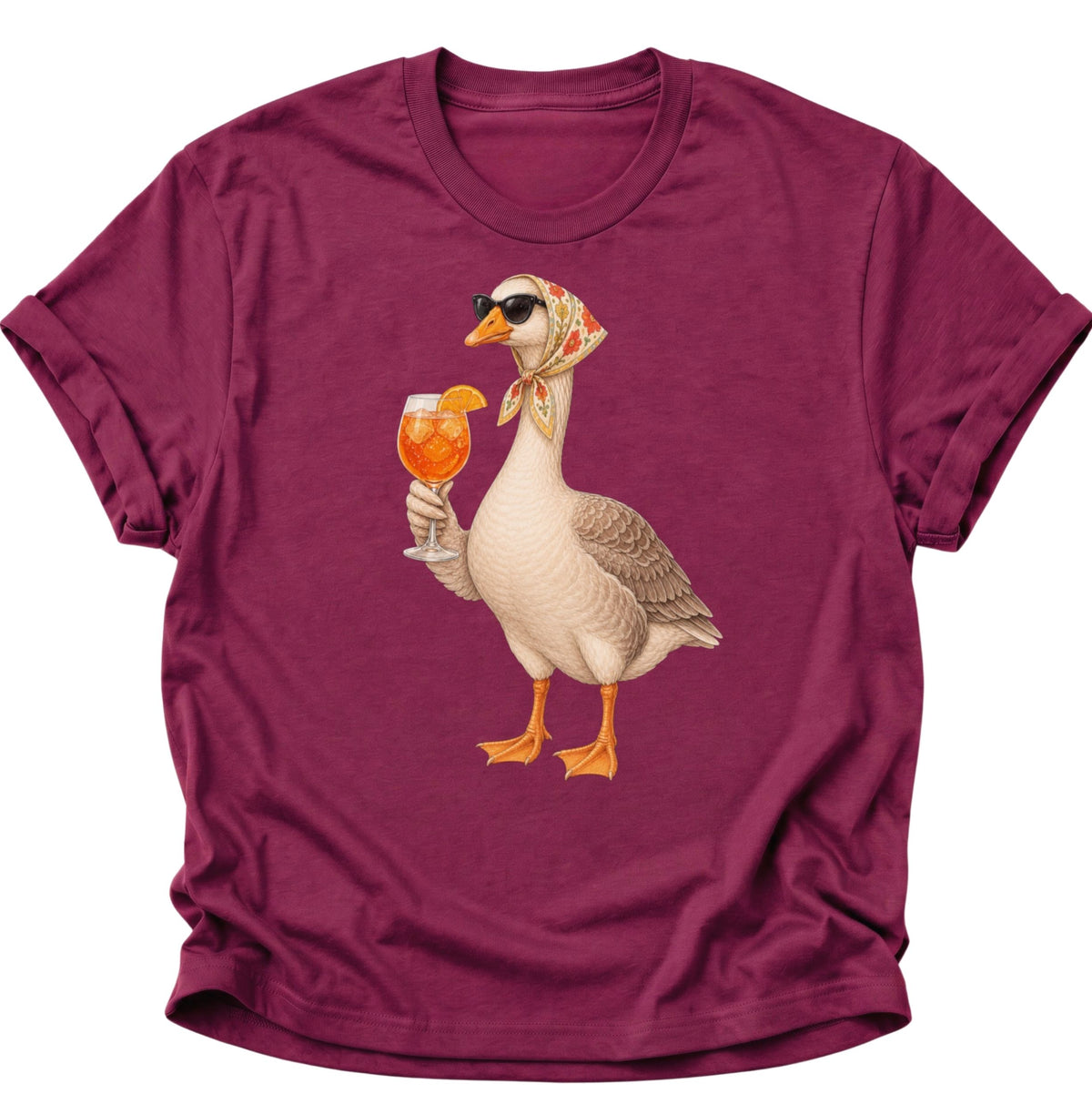 Cocktail-Gans mit Kopftuch Unisex T-Shirt Cardinal Red - PINE & RIVER