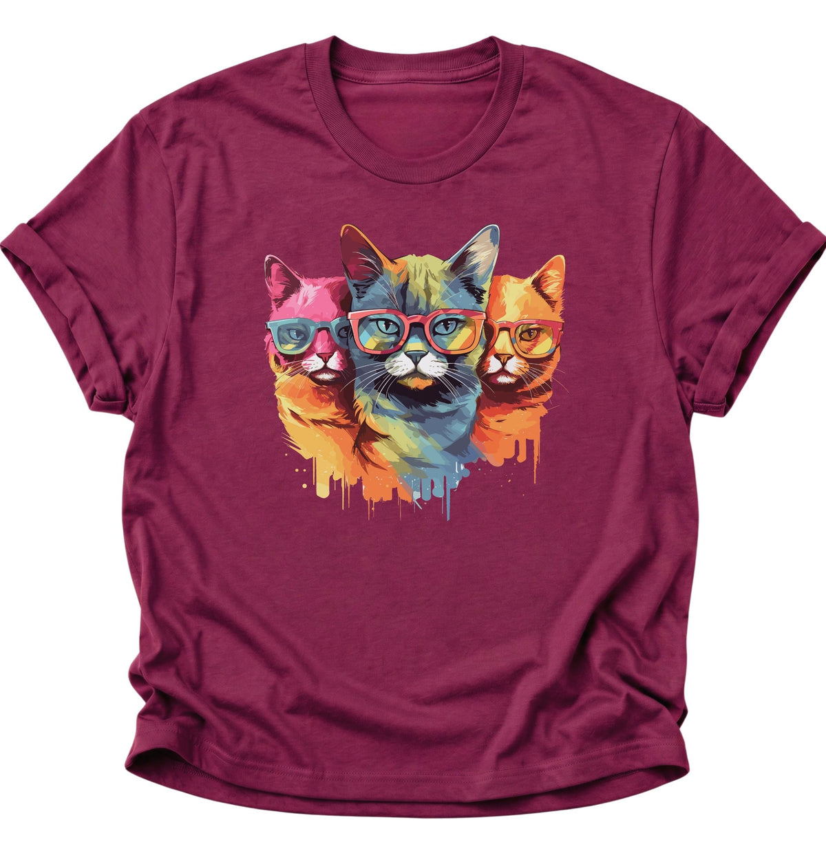 Three Cats Unisex T-Shirt Cardinal Red - PINE & RIVER