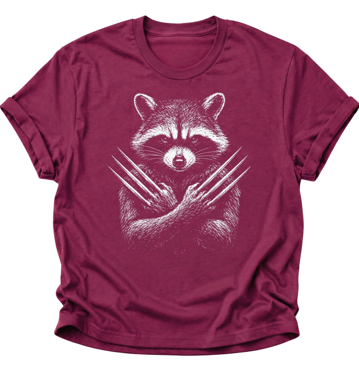 Waschbär mit Metallkrallen Unisex T-Shirt Cardinal Red - PINE & RIVER