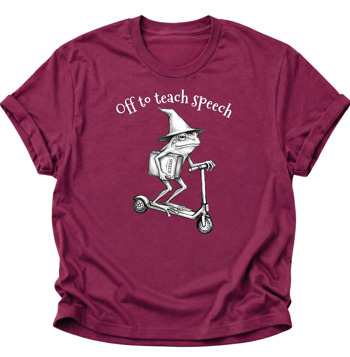 Retro-Frosch lehrt Sprache Unisex T-Shirt Cardinal Red - PINE & RIVER