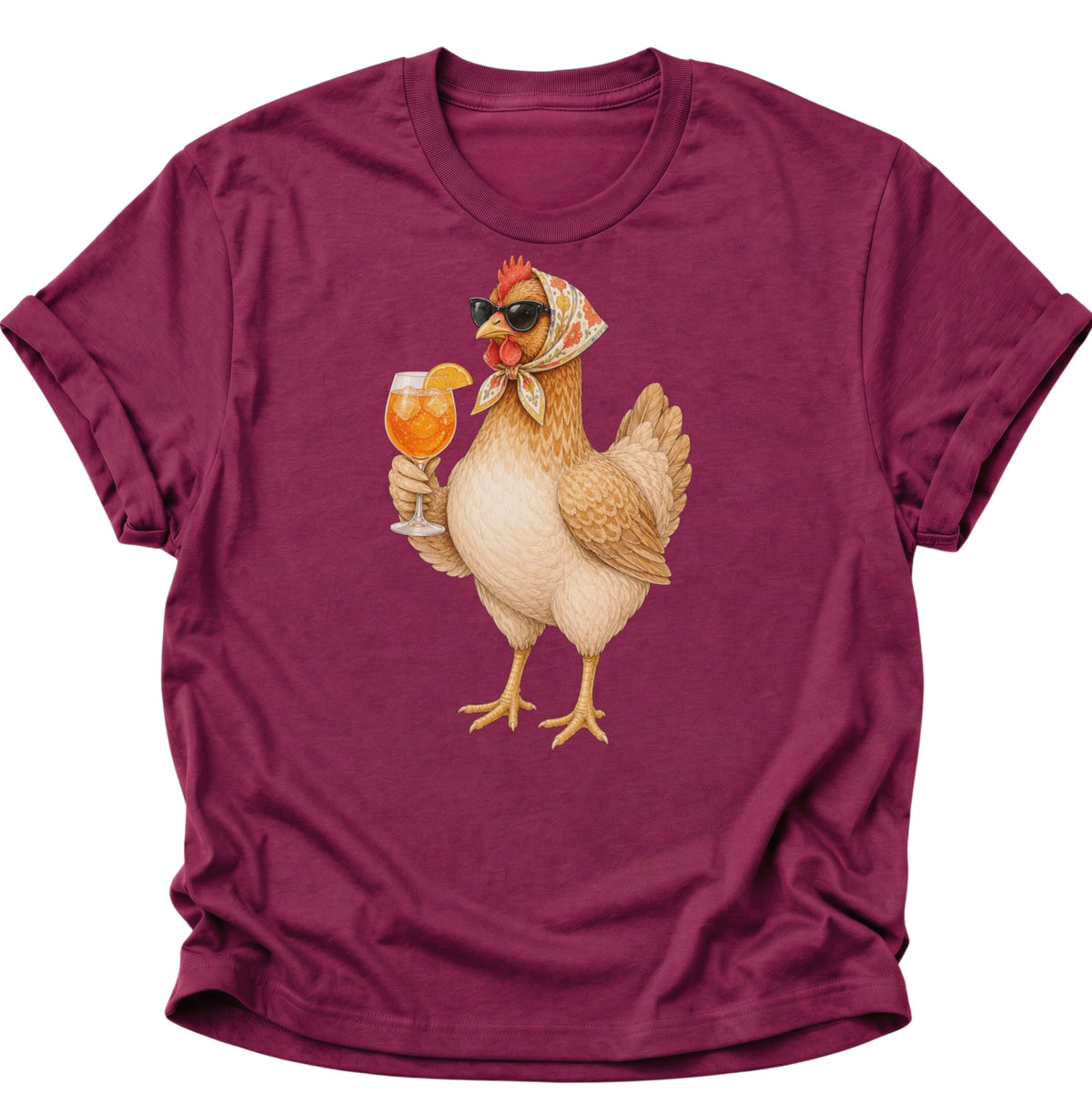 Cocktail-Henne mit Kopftuch Unisex T-Shirt Cardinal Red - PINE & RIVER