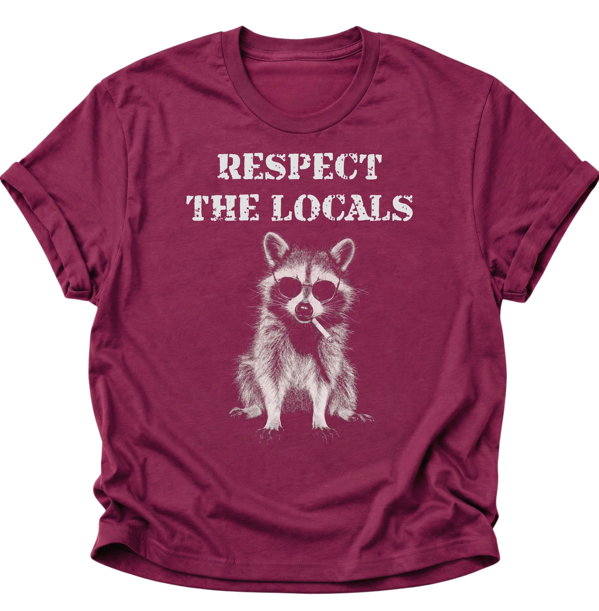 Respect the Locals Waschbär Unisex T-Shirt Cardinal Red - PINE & RIVER