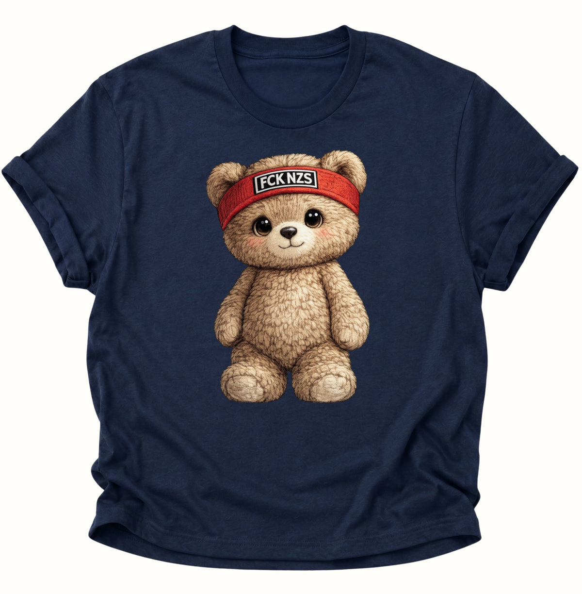 Süßer Teddybär gegen rechts Unisex T-Shirt Navy Blue - PINE & RIVER