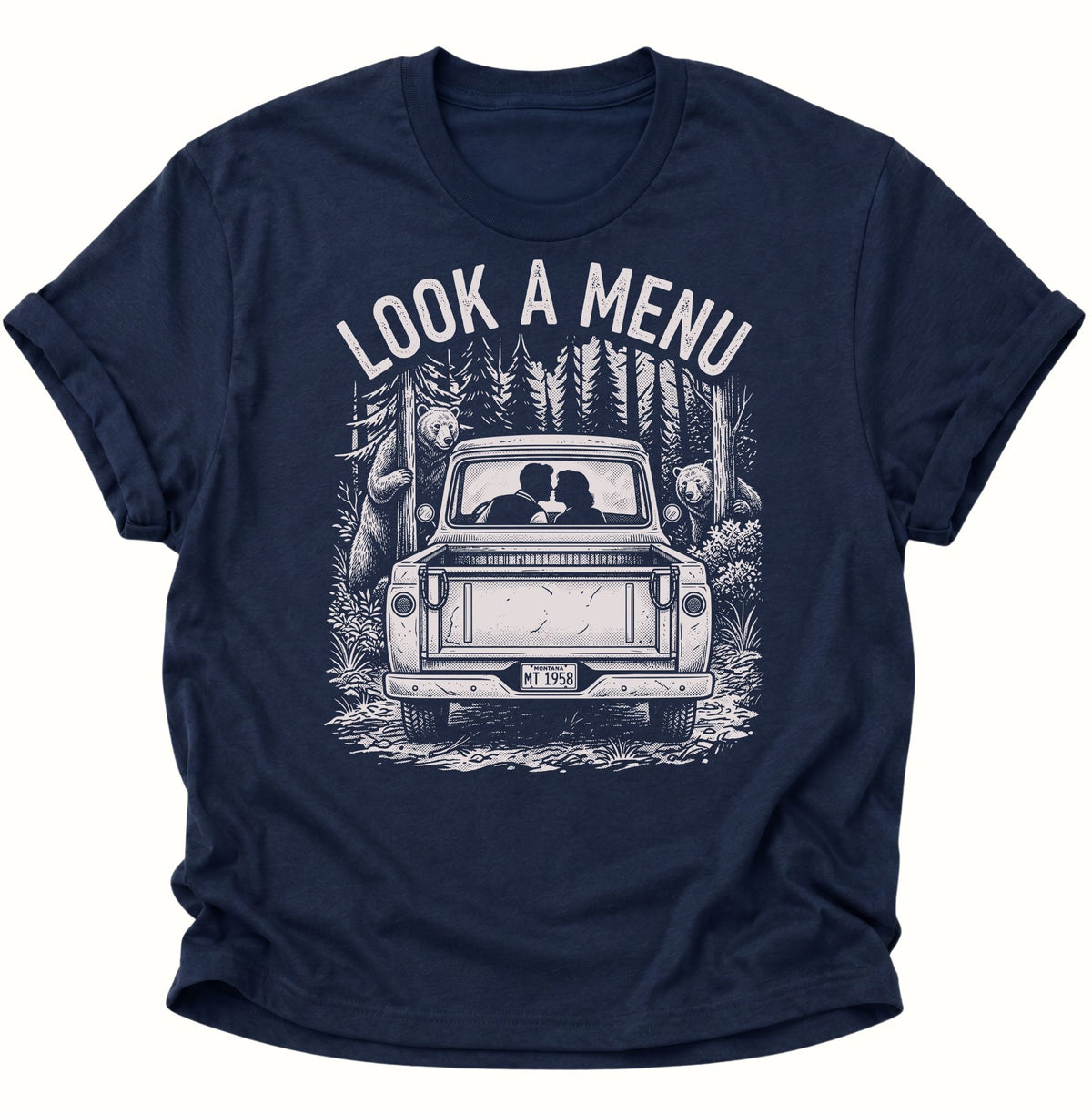 Look a Menu Unisex T-Shirt Navy Blue - PINE & RIVER