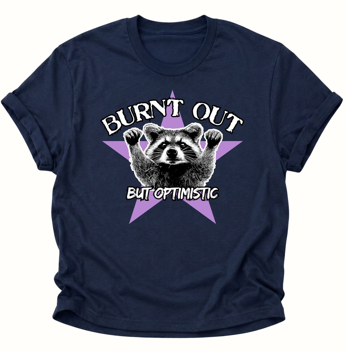 Burnt Out Washbär Unisex T-Shirt Navy Blue - PINE & RIVER