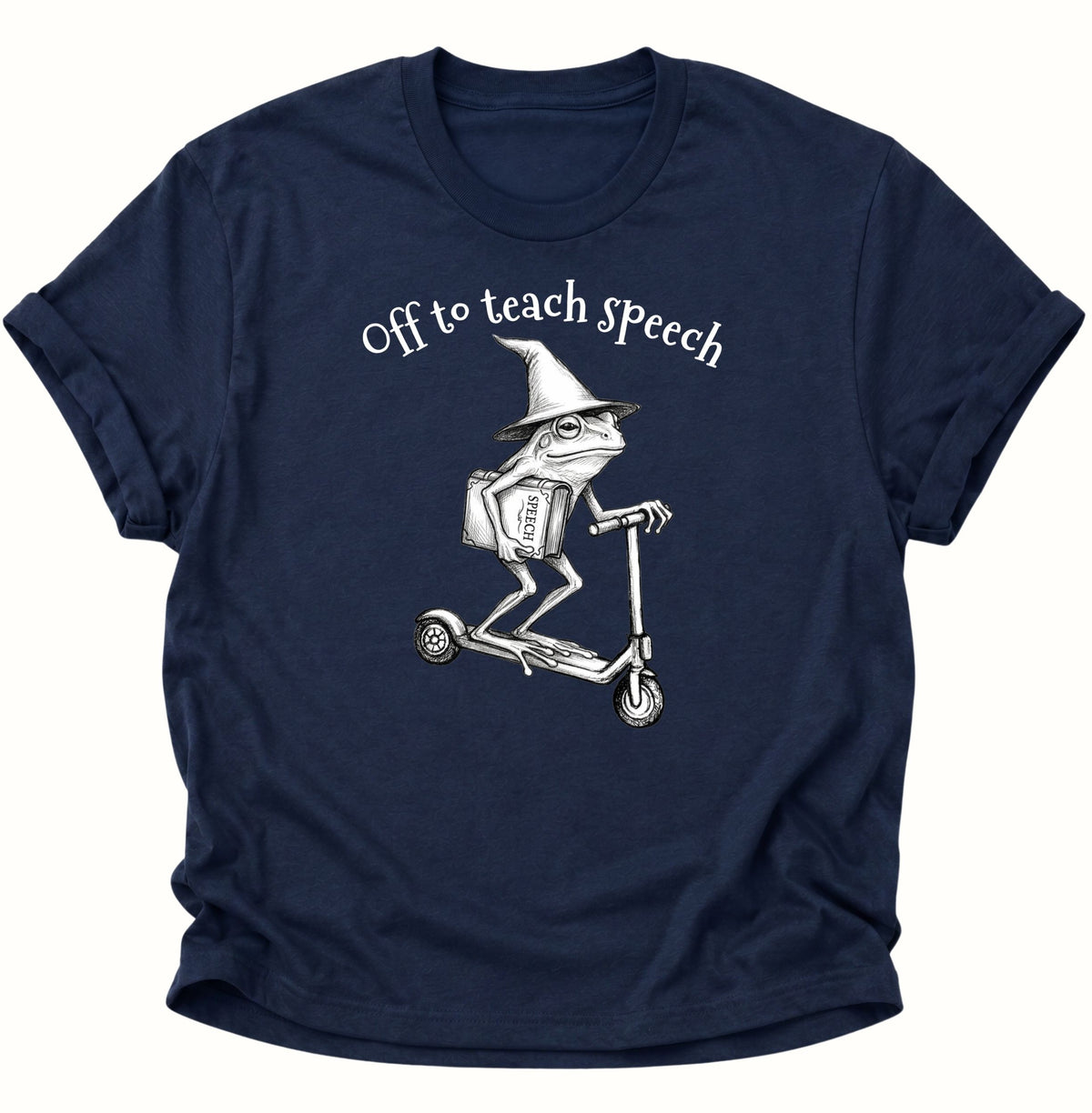 Retro-Frosch lehrt Sprache Unisex T-Shirt Navy Blue - PINE & RIVER