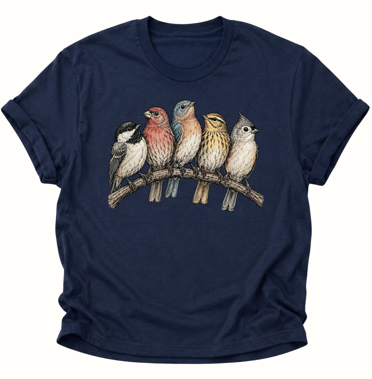 Bird's Unisex T-Shirt Navy Blue - PINE & RIVER