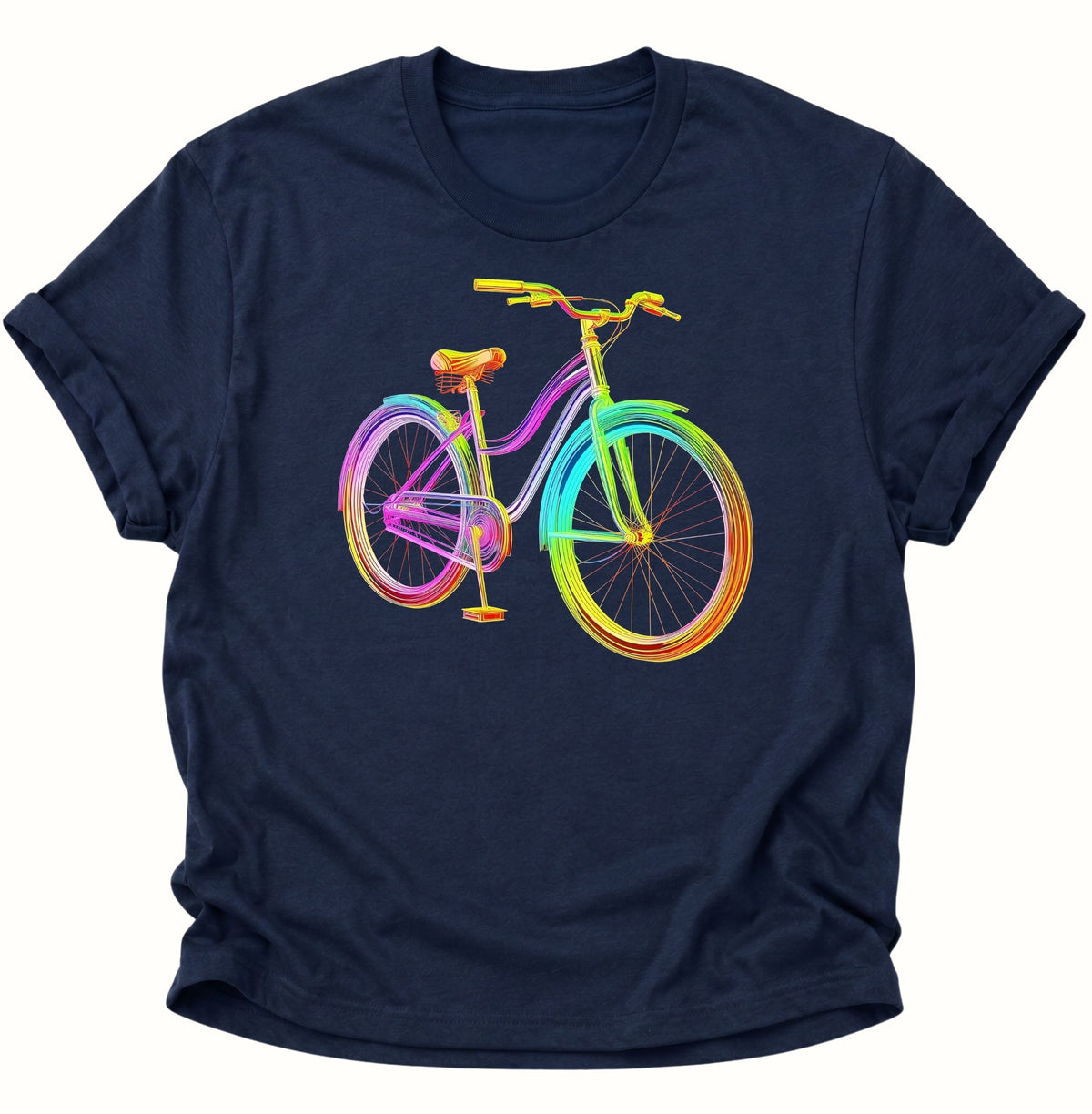 Fahrrad Neon Unisex T-Shirt Navy Blue - PINE & RIVER