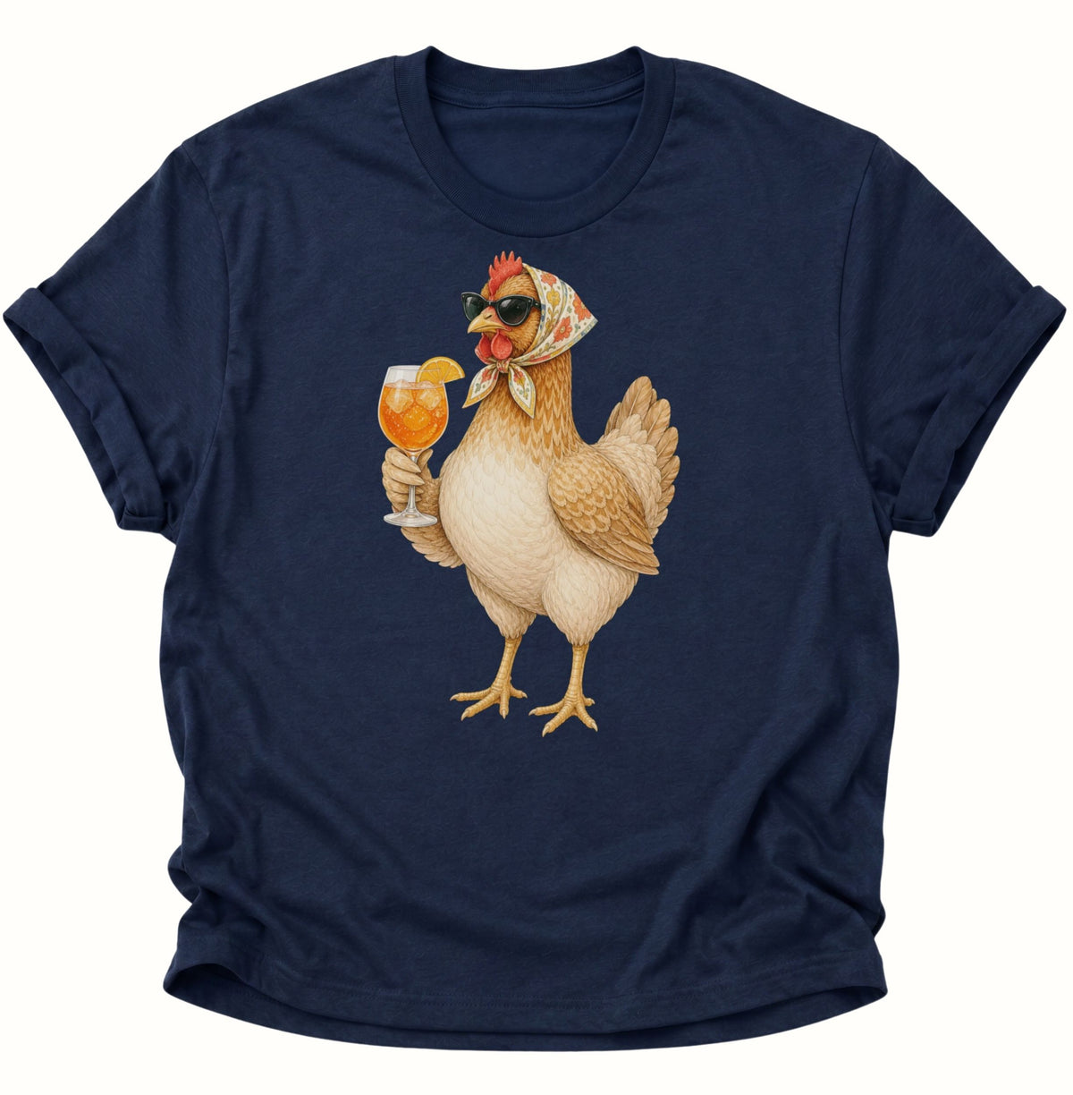 Cocktail-Henne mit Kopftuch Unisex T-Shirt Navy Blue - PINE & RIVER