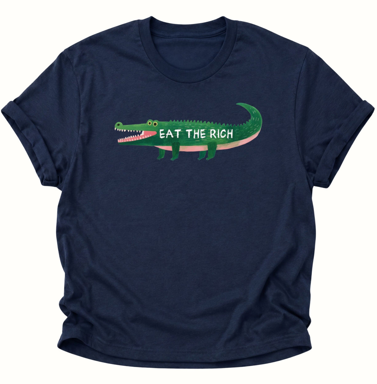 Krokodil Eat the Rich Unisex T-Shirt Navy Blue - PINE & RIVER