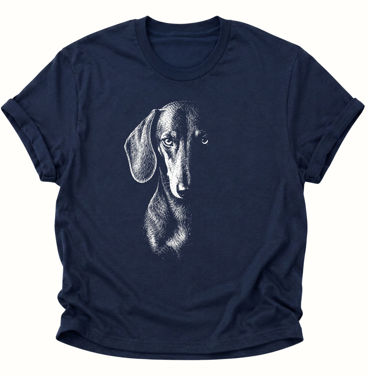 Mystischer Dackel im Schatten Unisex T-Shirt Navy Blue - PINE & RIVER