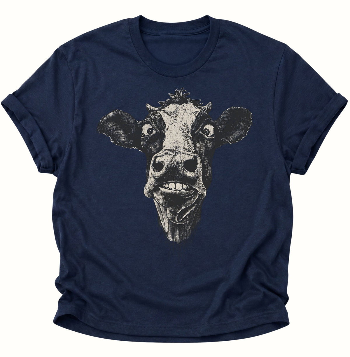 Verrückte Kuh Unisex T-Shirt Navy Blue - PINE & RIVER