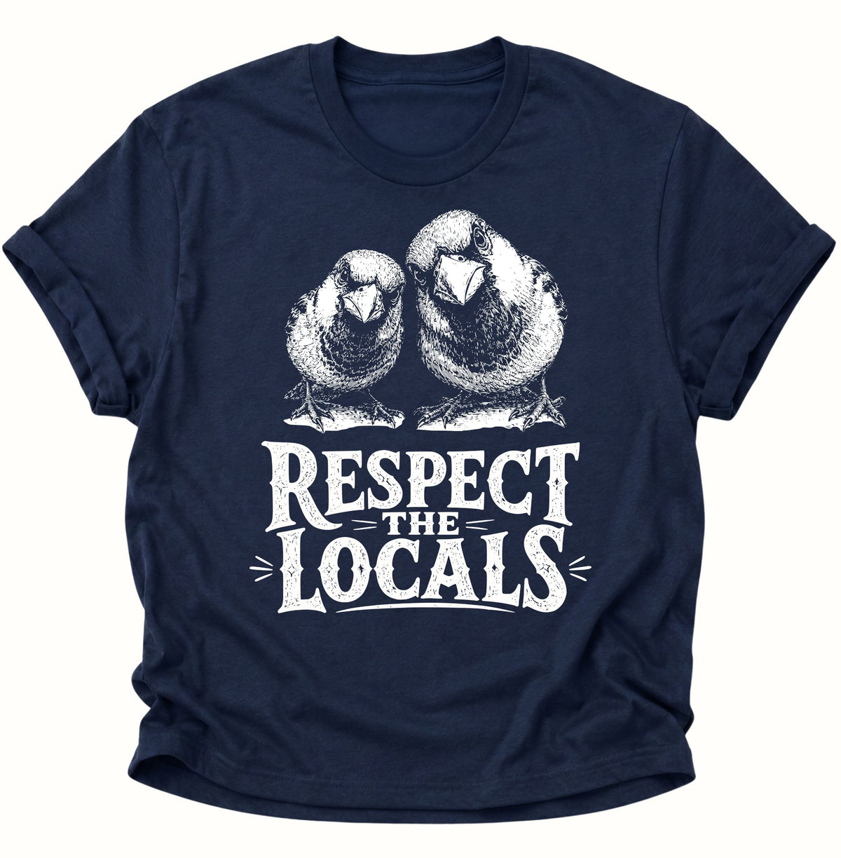 Respect the Locals Spatzen Unisex T-Shirt Navy Blue - PINE & RIVER