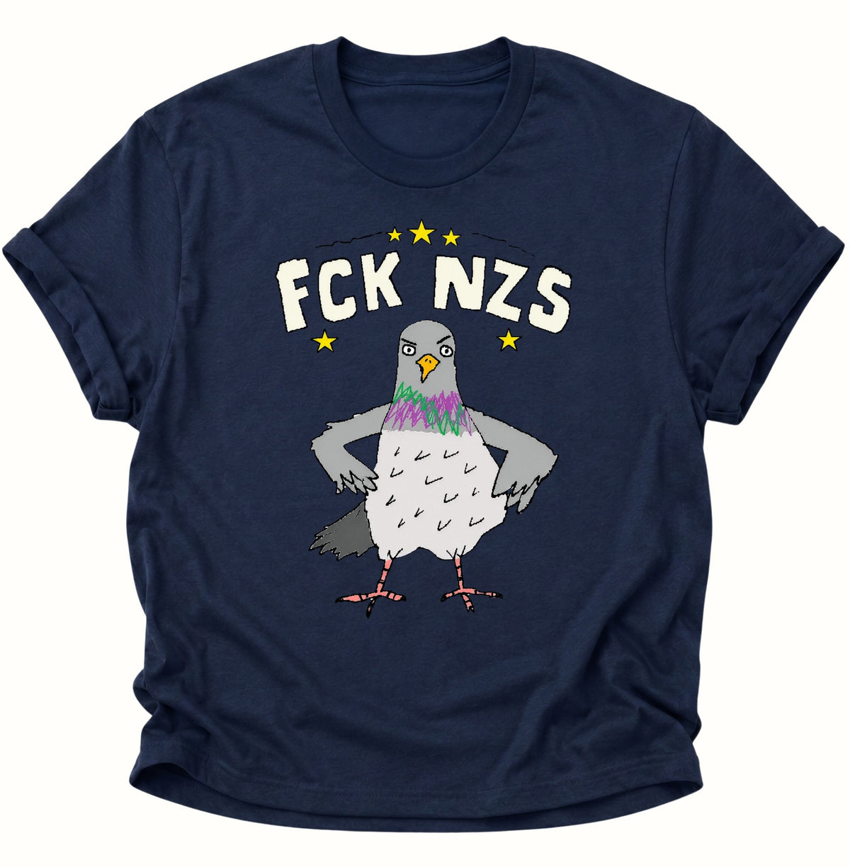 Taube gegen rechts Unisex T-Shirt Navy Blue - PINE & RIVER
