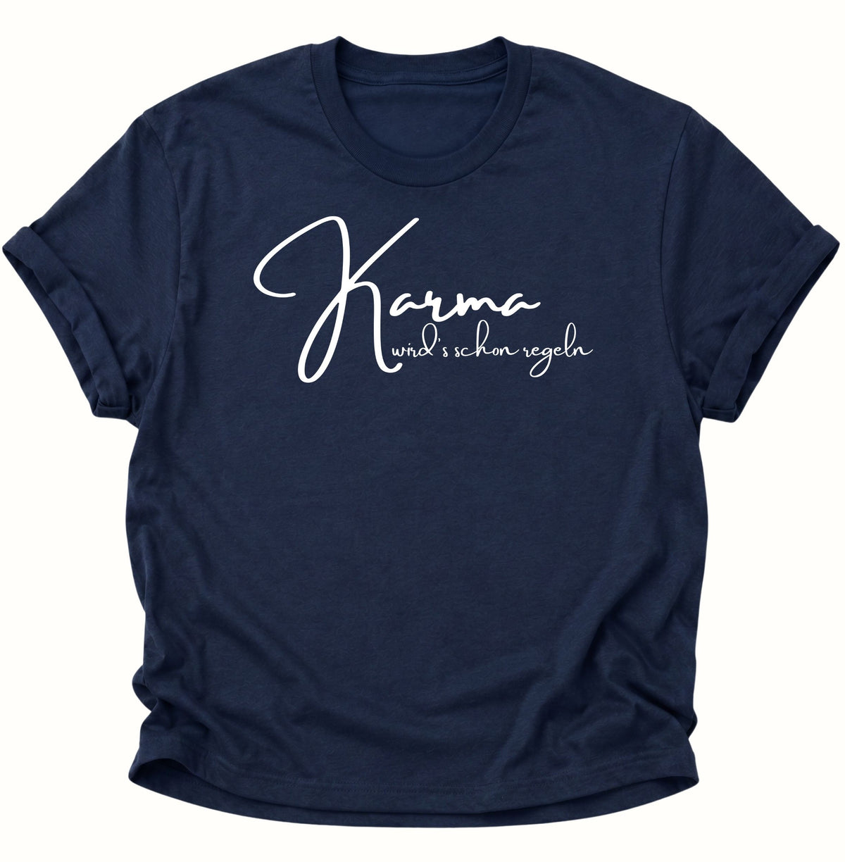 Karma wird's schon regeln Unisex T-Shirt Navy Blue - PINE & RIVER