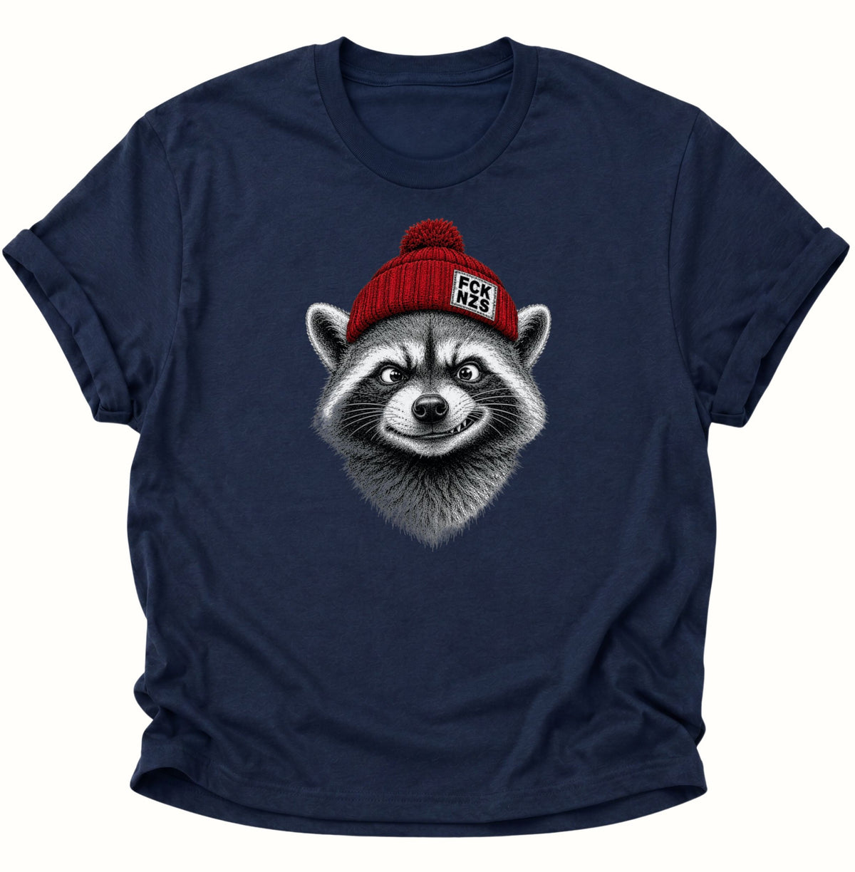 Anti Nazi Waschbär Unisex T-Shirt Weiß - PINE & RIVER