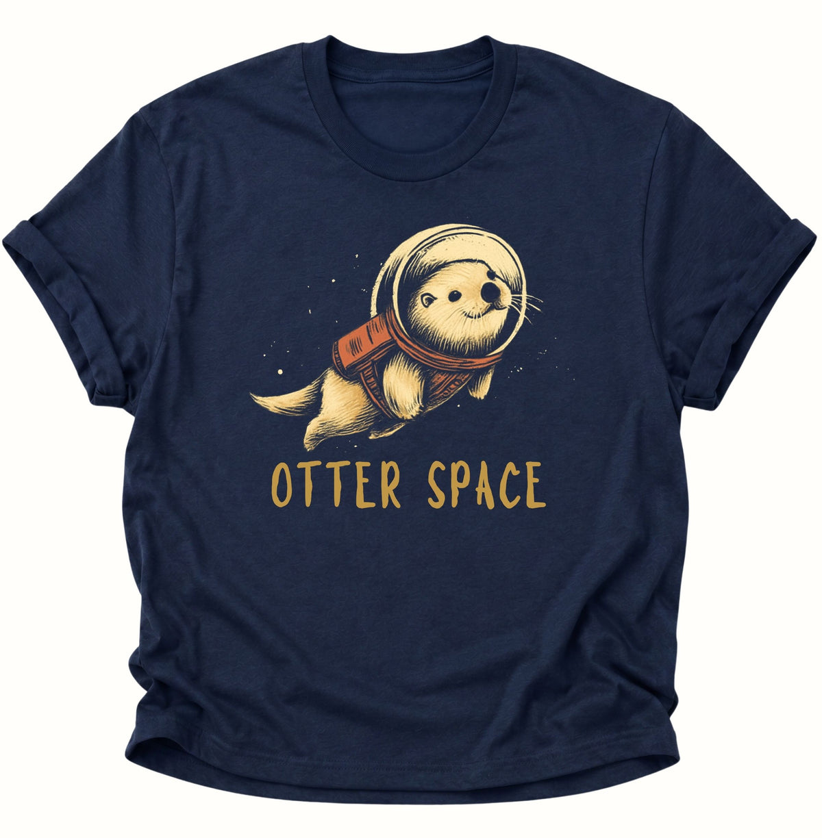 Otter Space Astronauten-Otter Unisex T-Shirt Navy Blue - PINE & RIVER