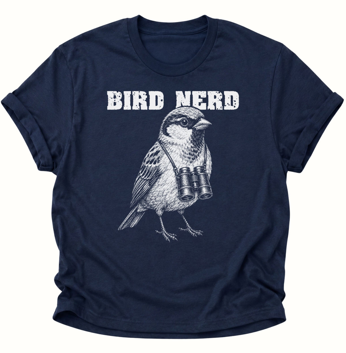 Bird Nerd Vogel mit Fernglas Unisex T-Shirt Navy Blue - PINE & RIVER