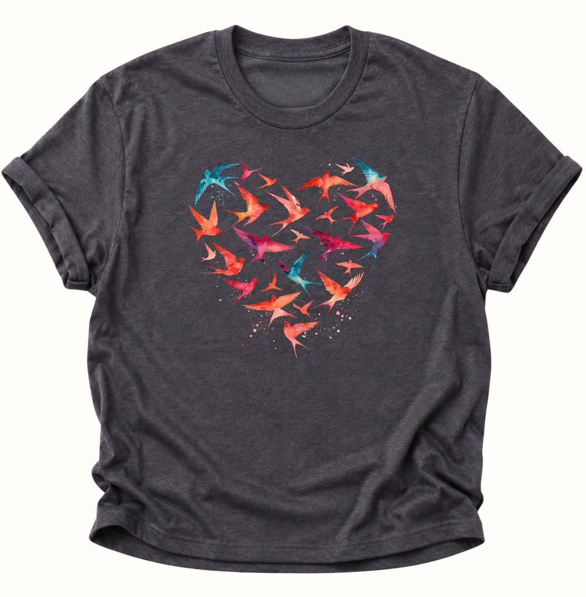 Heart of Birds Watercolour Unisex T-Shirt