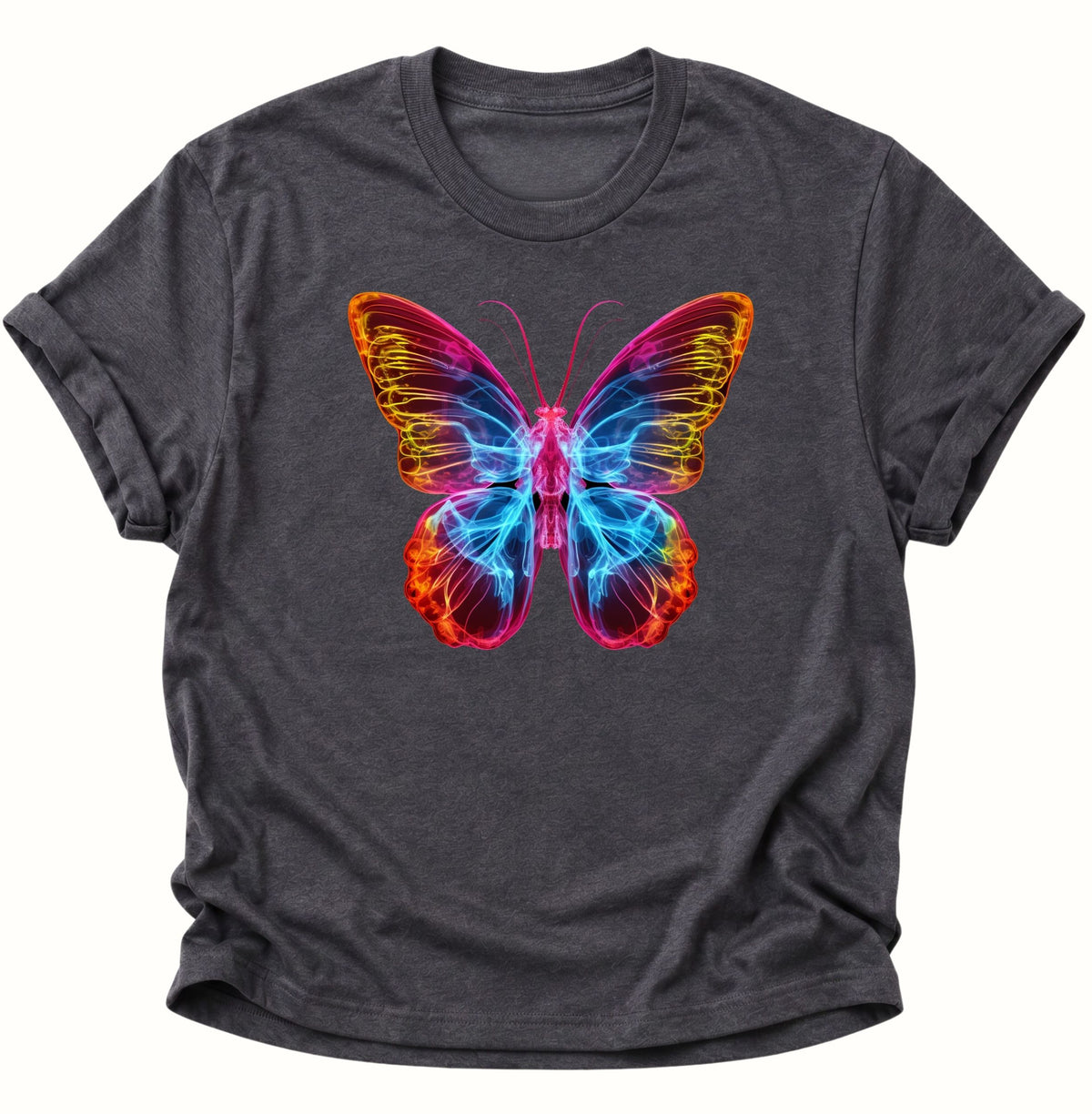Schmetterling Neon Unisex T-Shirt Dark Heather - PINE & RIVER