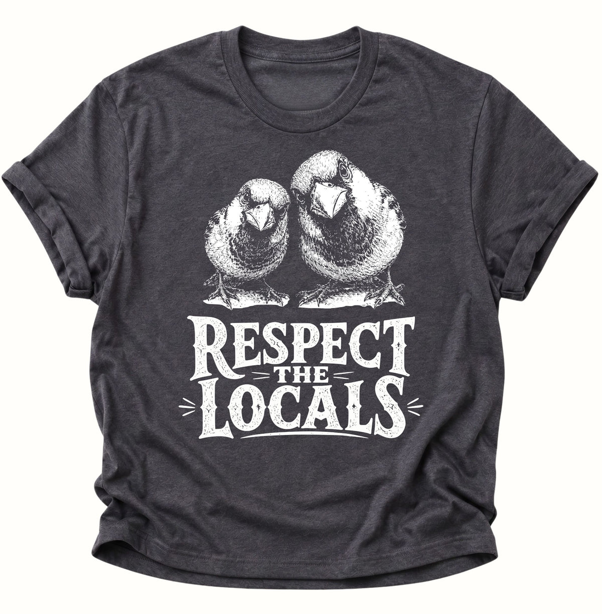 Respect the Locals Spatzen Unisex T-Shirt Dark Heather - PINE & RIVER