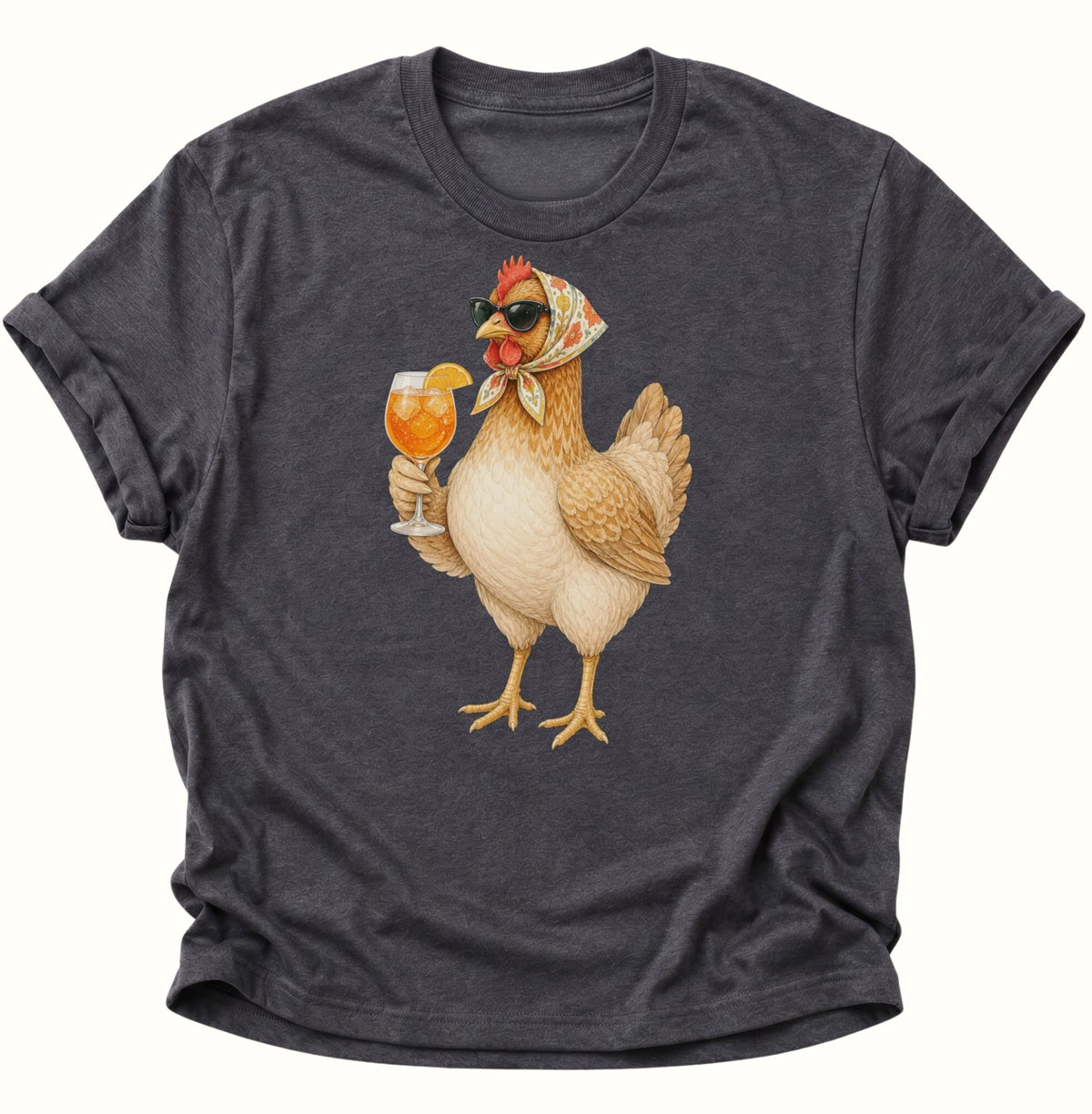 Cocktail-Henne mit Kopftuch Unisex T-Shirt Dark Heather - PINE & RIVER