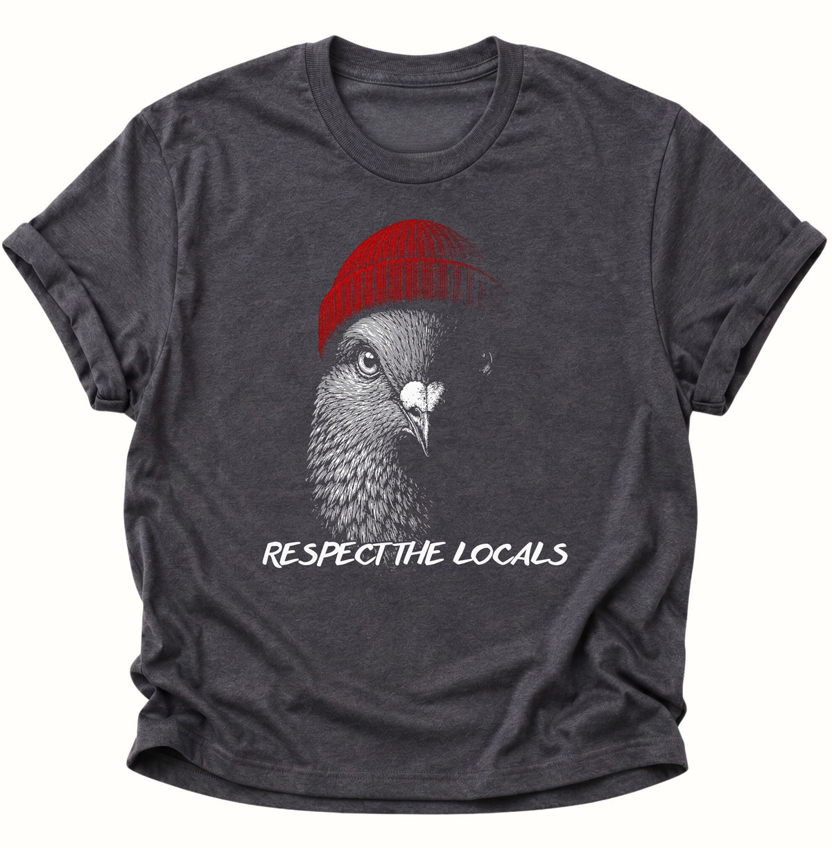 Respect the Locals Taube Unisex T-Shirt Dark Heather - PINE & RIVER
