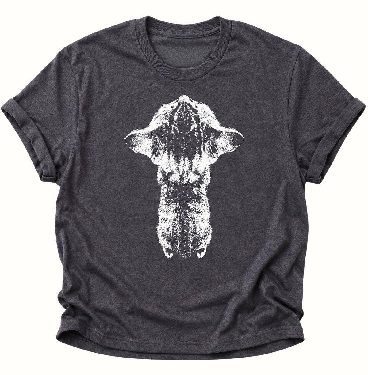 Katze aus der Froschperspektive Unisex T-Shirt Dark Heather - PINE & RIVER