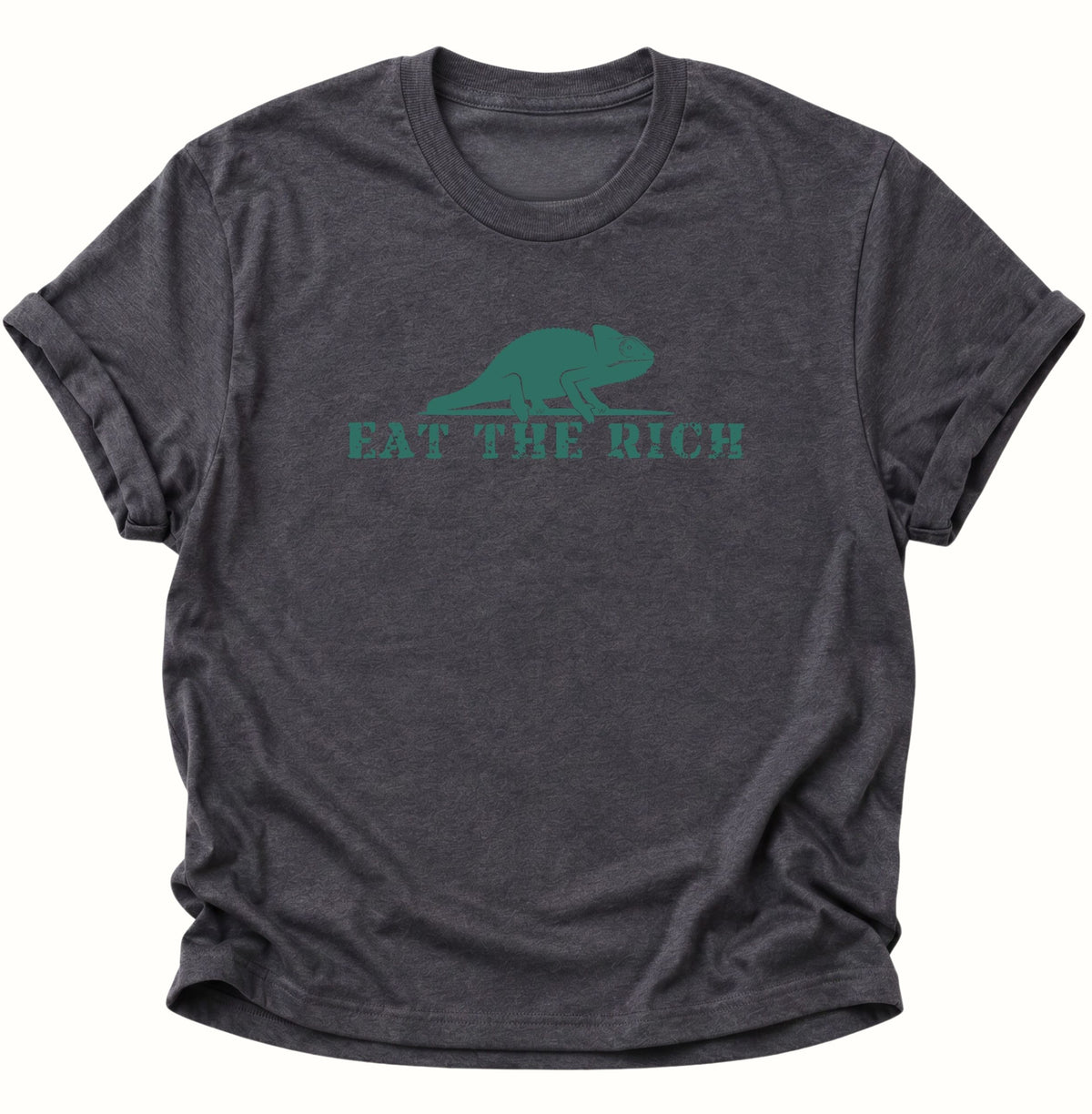 Chamäleon Eat the Rich Unisex T-Shirt Dark Heather - PINE & RIVER