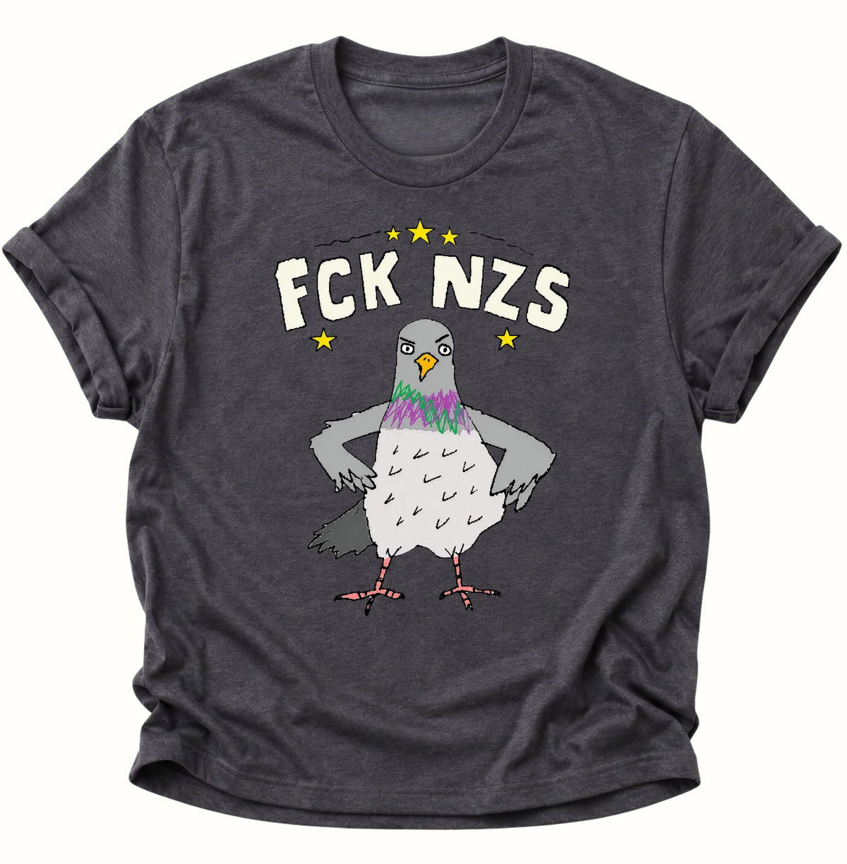 Taube gegen rechts Unisex T-Shirt Dark Heather - PINE & RIVER