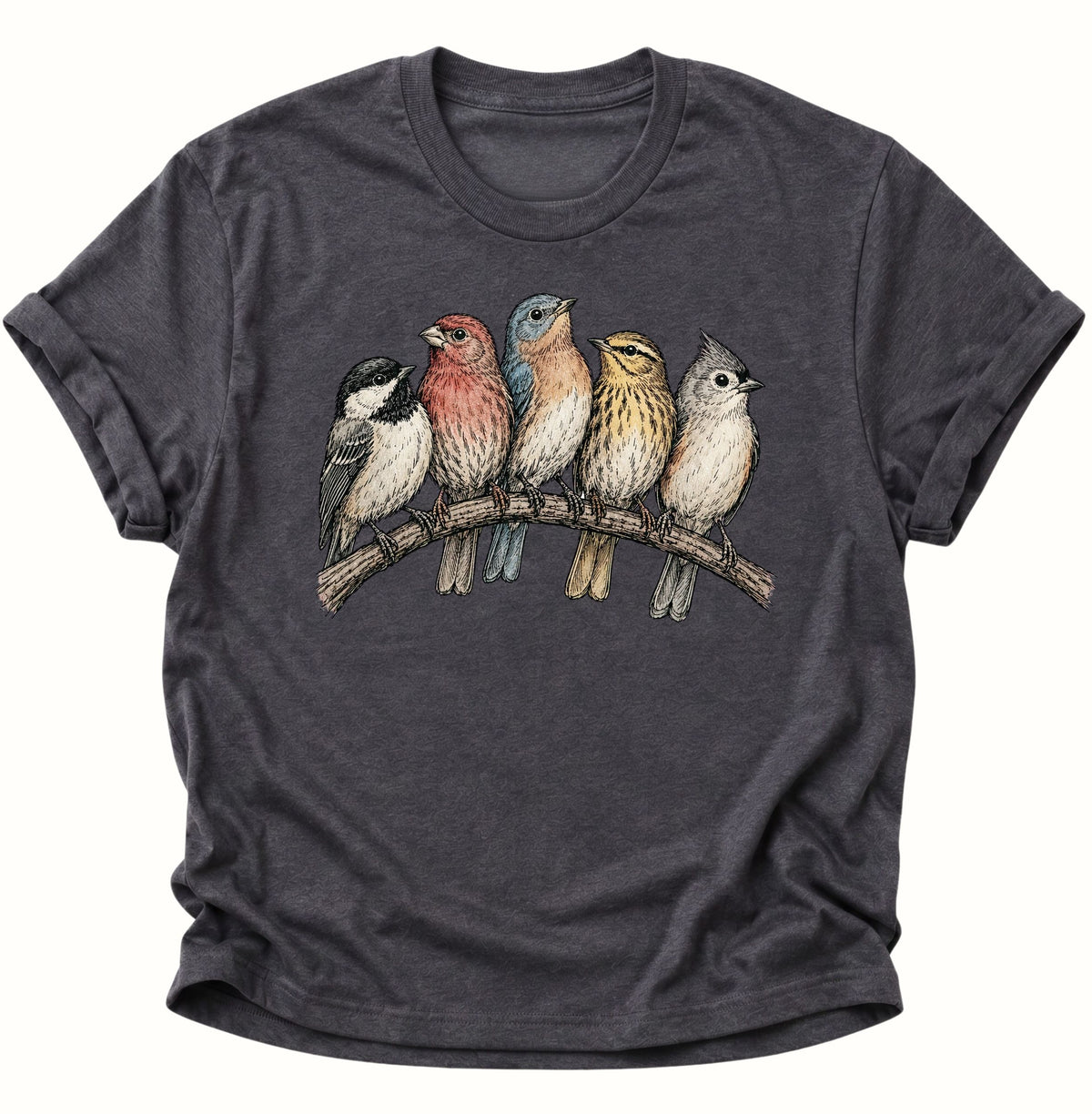 Bird's Unisex T-Shirt Dark Heather - PINE & RIVER