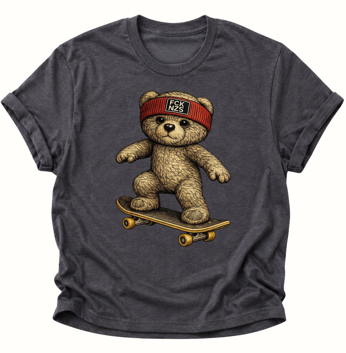 Teddy Skater gegen rechts Unisex T-Shirt Dark Heather - PINE & RIVER
