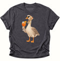 Cocktail-Gans mit Kopftuch Unisex T-Shirt Dark Heather - PINE & RIVER