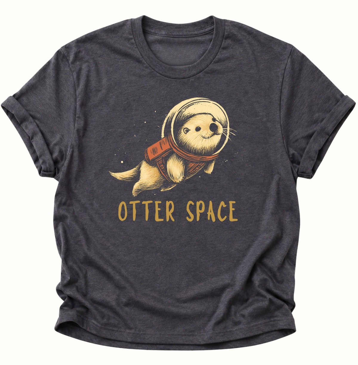 Otter Space Astronauten-Otter Unisex T-Shirt Dark Heather - PINE & RIVER
