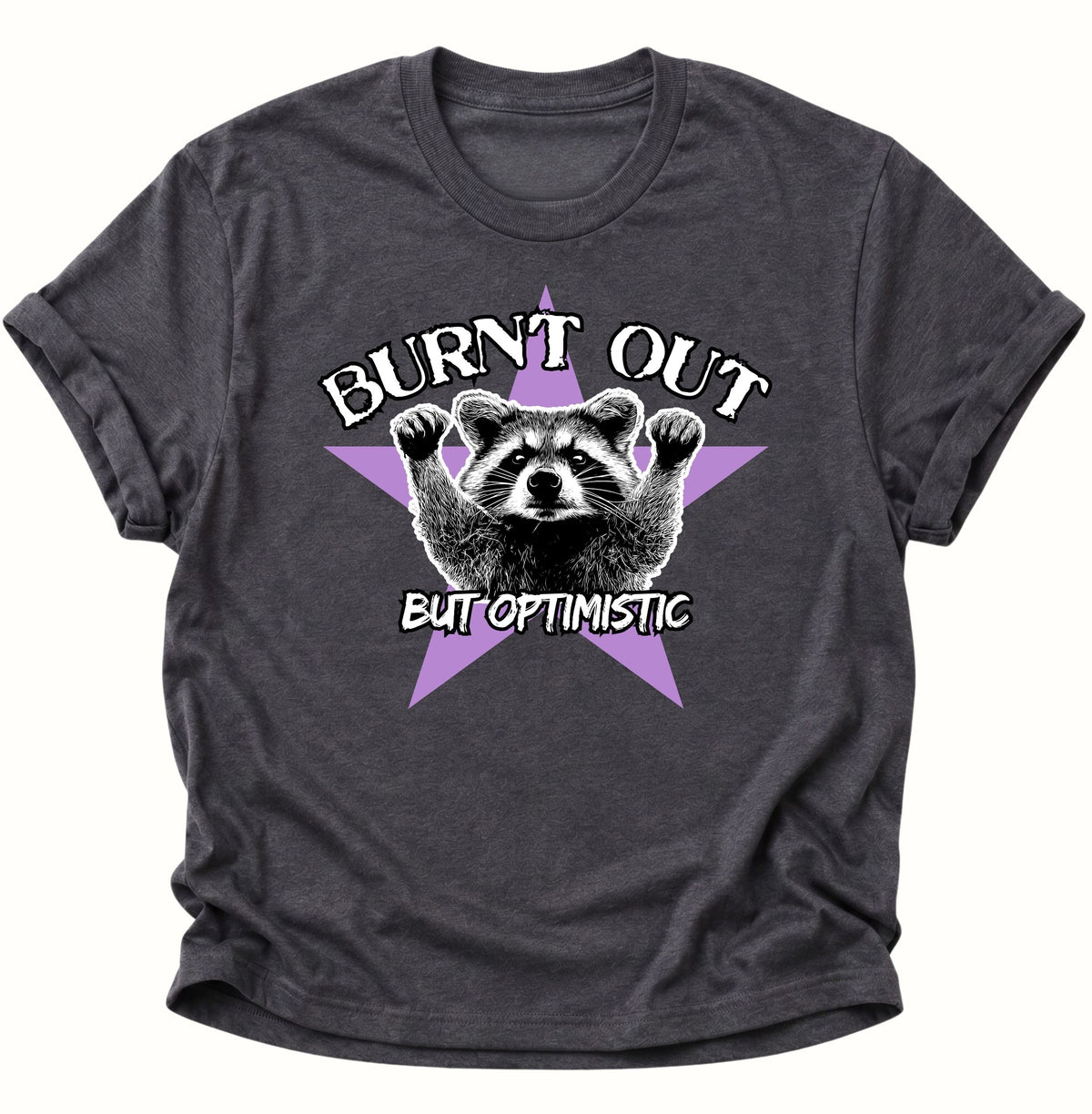 Burnt Out Washbär Unisex T-Shirt Dark Heather - PINE & RIVER